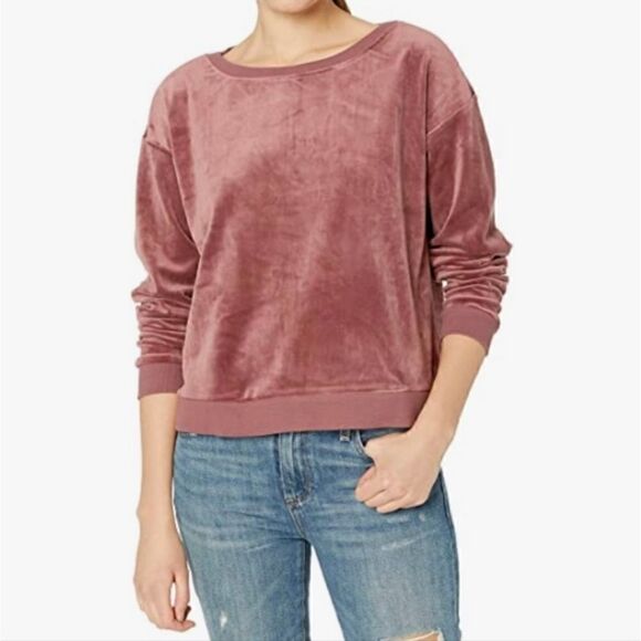 Cupcakes & Cashmere Velour Pink Mauve Pullover Sweater S Barbiecore - Picture 1 of 10